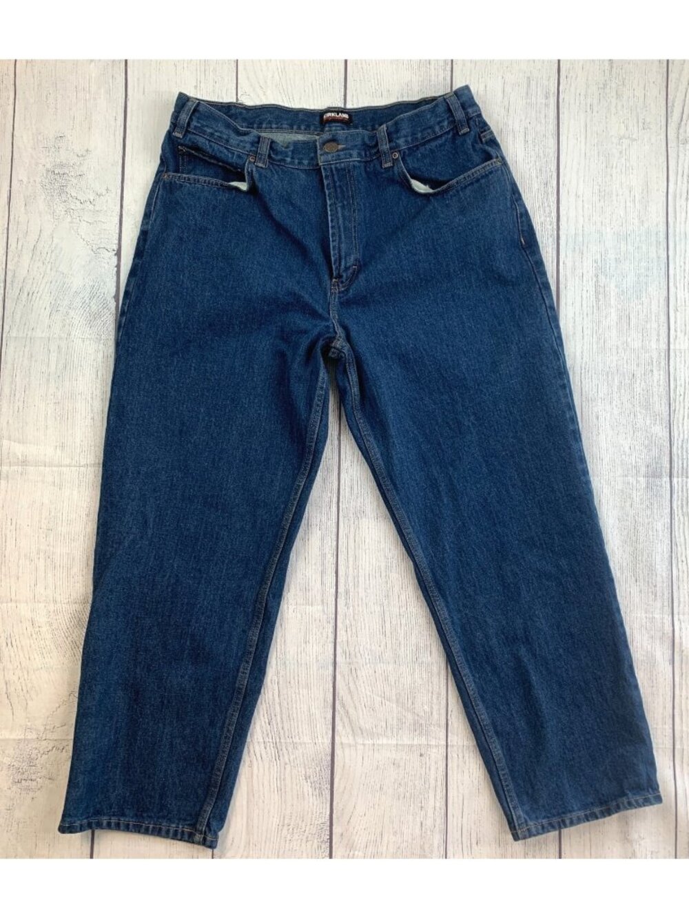 Kirkland Jeans sz 38 X 30 Dark Wash Men's Inseam Measures 29" 100% Cotton
